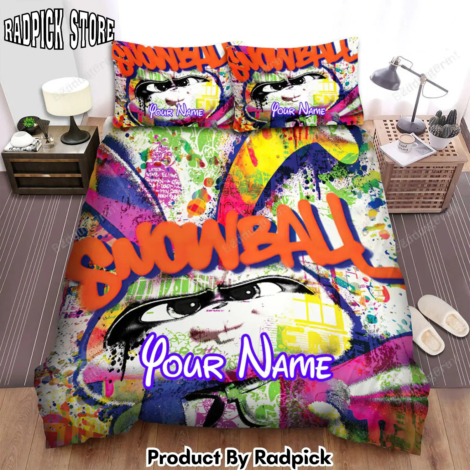 Radpick the secret life of pets 2 28201929 snowball poster artwork bed sheets duvet cover personalized name bedding sets rp327942